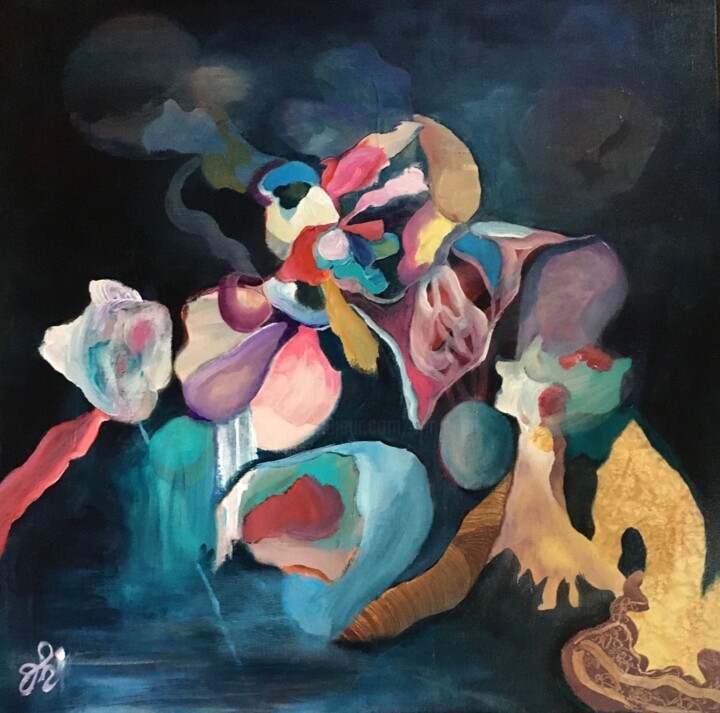 Painting titled "L'oiseau de mes rêv…" by Vénie, Original Artwork, Acrylic