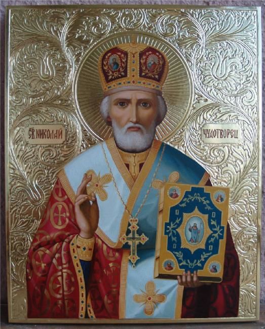 Художественная композиция под названием "Икона св. Николая Ч…" - Василий V, Подлинное произведение искусства