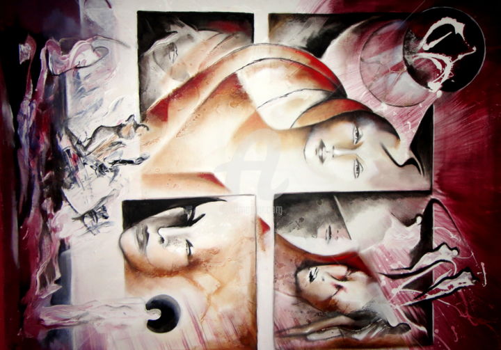 Картина под названием "Alpha" - Vera Begovic, Подлинное произведение искусства, Масло