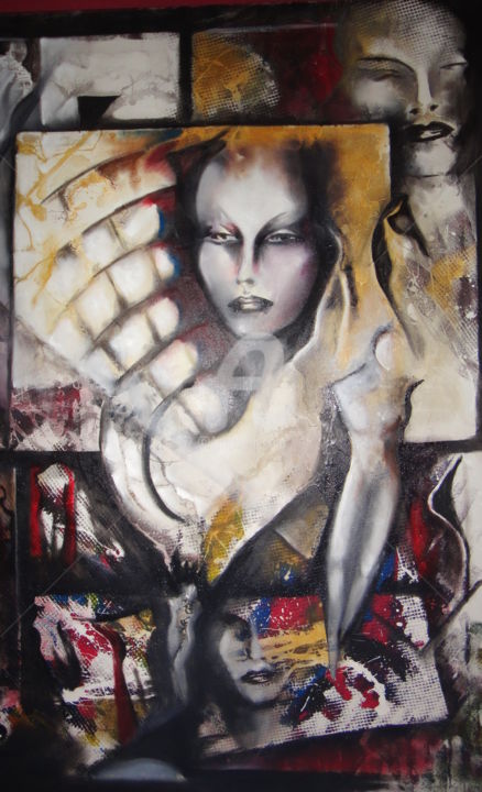 Painting titled "'Wall of Death'" by Vera Begovic, Original Artwork, Oil
