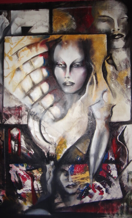 Painting titled "'Wall of Death'" by Vera Begovic, Original Artwork, Oil