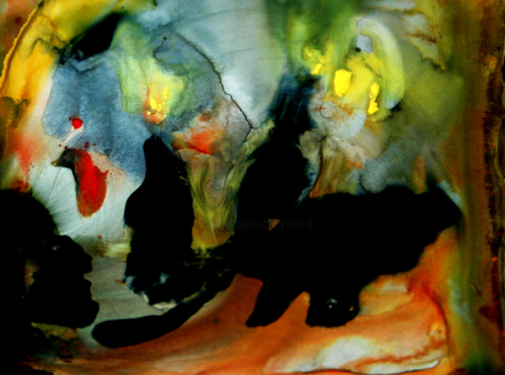 Painting titled "platos-cave" by Vera Boldt, Original Artwork, Watercolor