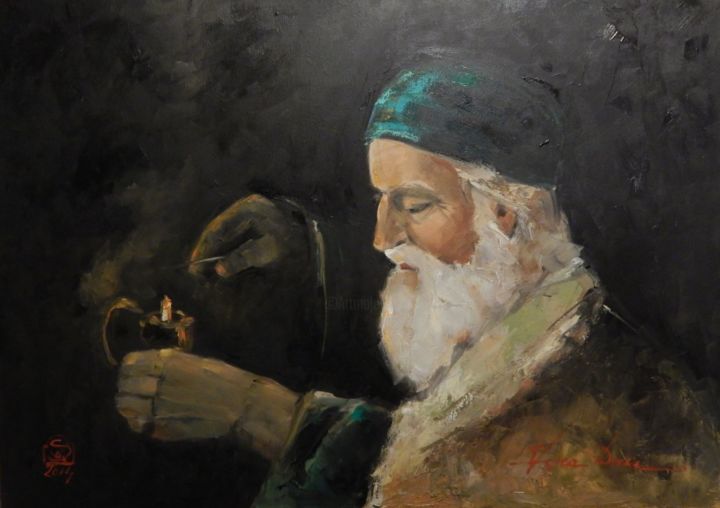 Painting titled "The Wise" by Vera Dan, Original Artwork, Oil