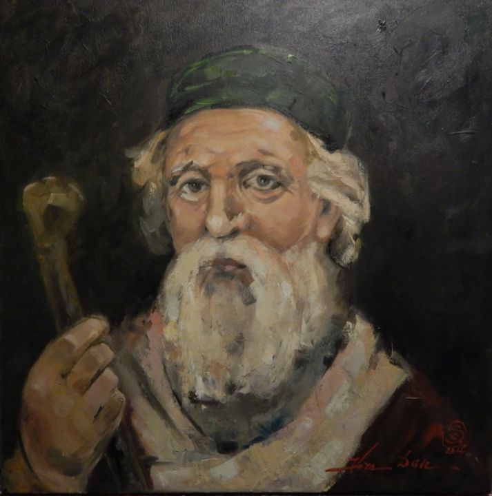 Painting titled "Moses" by Vera Dan, Original Artwork, Oil