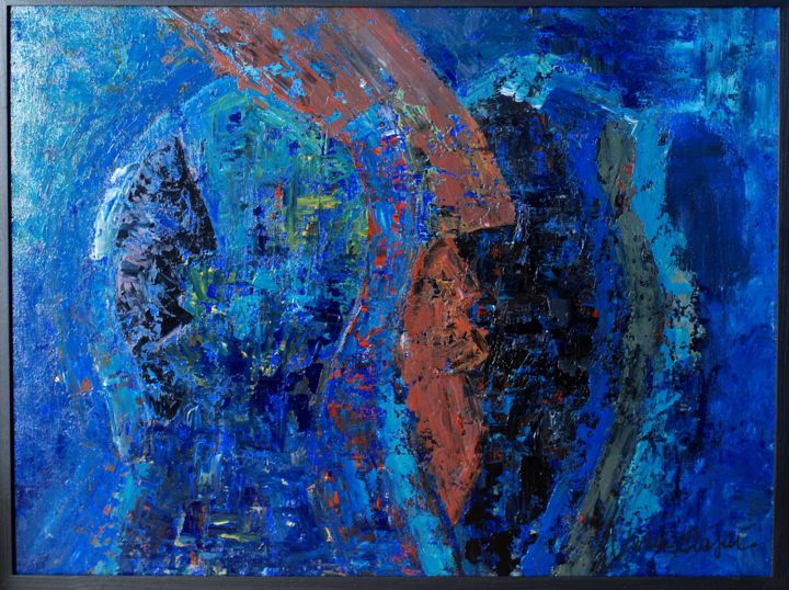 Painting titled "abstrato contemporâ…" by Vera Itajaí, Original Artwork, Acrylic