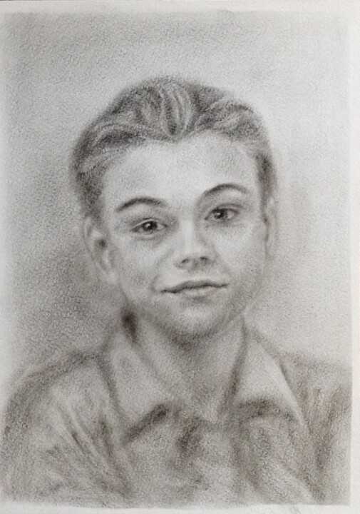 Zeichnungen mit dem Titel "Leonardo DiCaprio" von Vera Klimova, Original-Kunstwerk, Öl