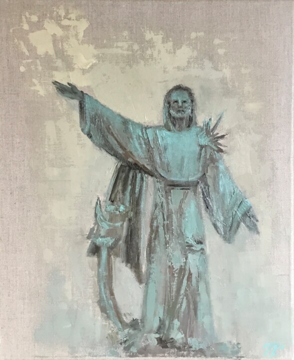 Schilderij getiteld "Franciscus Assisien…" door Vera Klimova, Origineel Kunstwerk, Olie