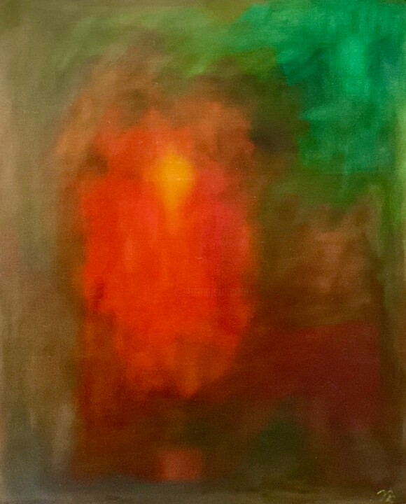 Painting titled "THE FIRE IS INSIDE" by Vera Klimova, Original Artwork, Oil