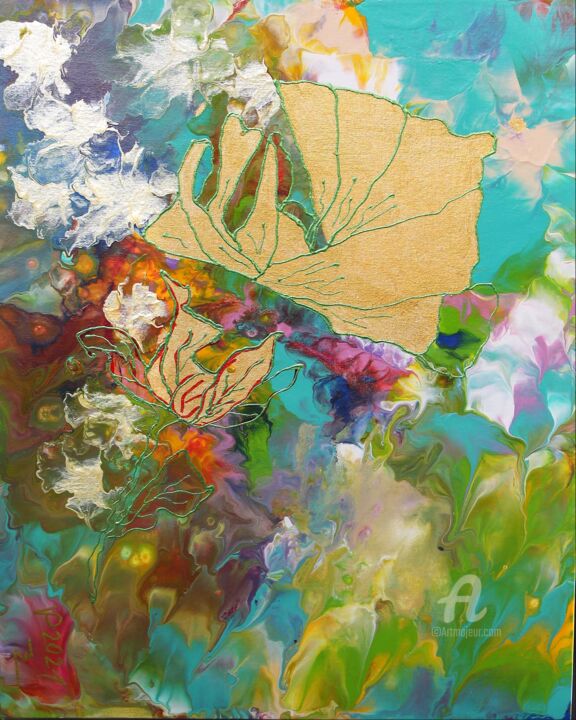 Painting titled "Flowers of Harmony" by Vera Podkoritova, Original Artwork, Acrylic
