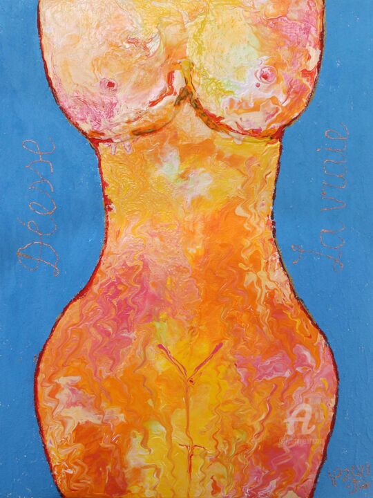 Картина под названием "Goddess Solar" - Vera Podkoritova, Подлинное произведение искусства, Акрил