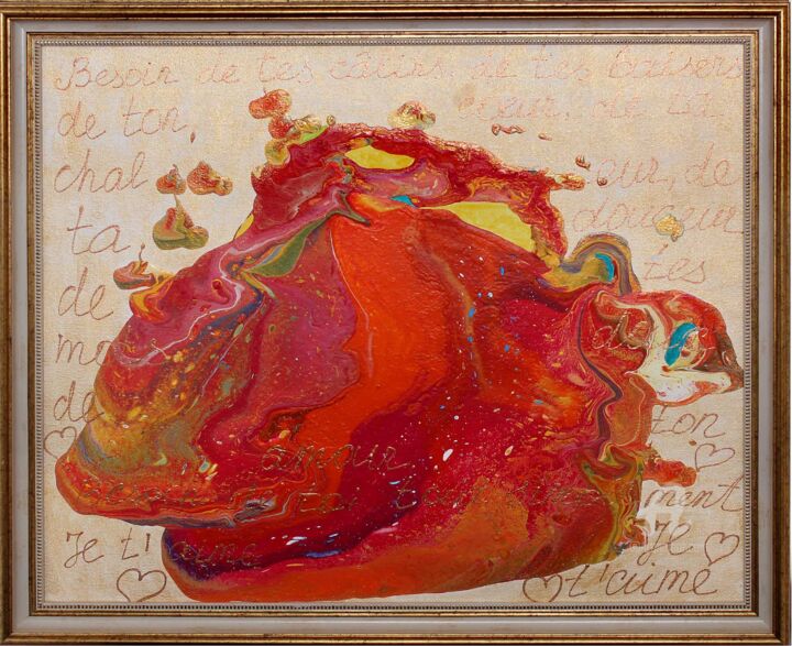 Painting titled "Heart food Passion" by Vera Podkoritova, Original Artwork, Acrylic