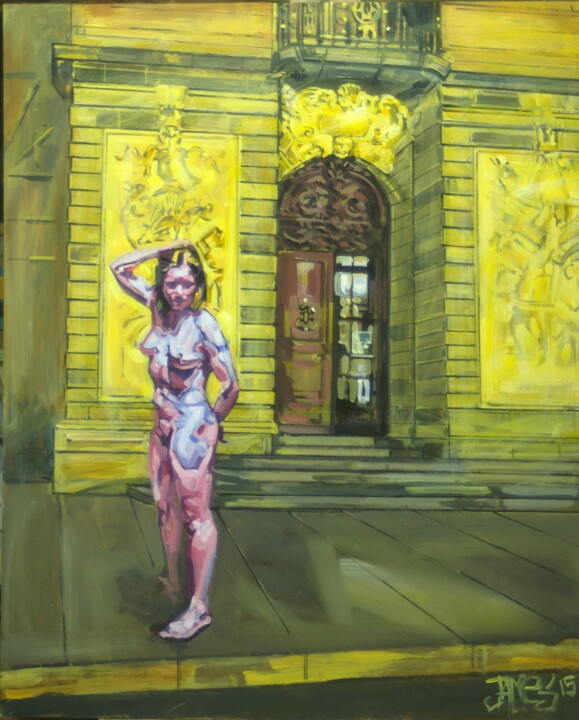 Painting titled "lost the plinth" by James Wardroper, Original Artwork, Oil