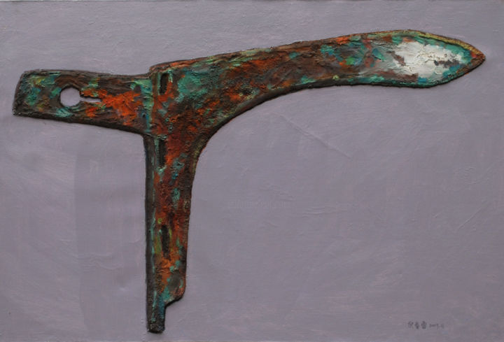 Painting titled "Bronze Series – Dag…" by Chunlei Ni, Original Artwork, Oil