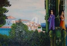 "Histórias em Sintra" başlıklı Tablo Vera Marantes tarafından, Orijinal sanat