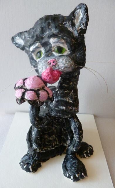 Sculpture titled "The street cat." by Veranika Bo, Original Artwork