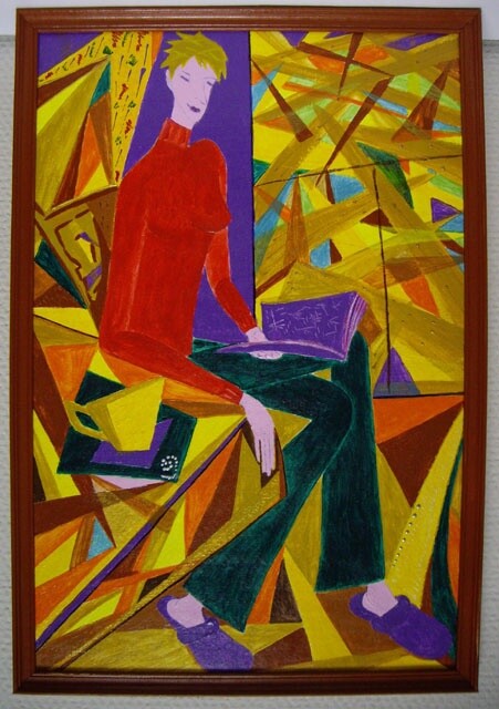 Painting titled "In the window." by Veranika Bo, Original Artwork