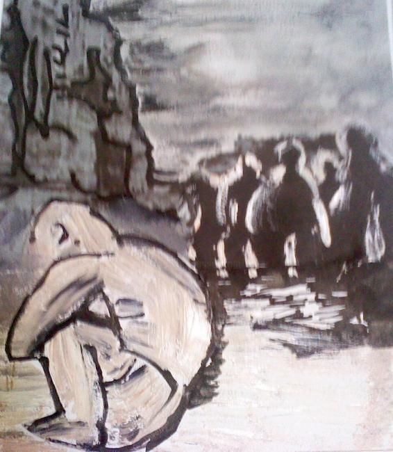 「solidão」というタイトルの絵画 Vera Vilas Boasによって, オリジナルのアートワーク, オイル