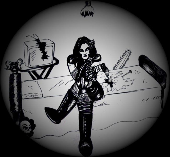 Drawing titled "Gothic Girl" by Shantho, Original Artwork