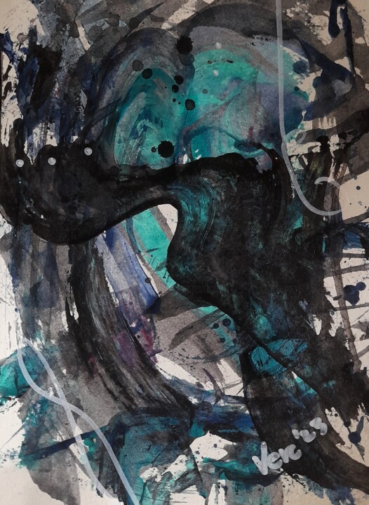 "Abstract - blues" başlıklı Tablo Vercmagnus tarafından, Orijinal sanat, Akrilik