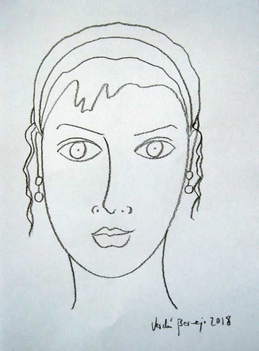 Dibujo titulada "Brenda" por Verdú Bermejo, Obra de arte original,
