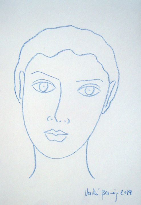 Dibujo titulada "Mujer del Sur" por Verdú Bermejo, Obra de arte original, Lápiz