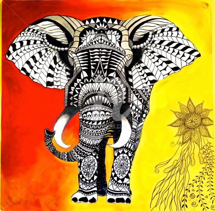"l'élephant reproduc…" başlıklı Tablo Emy V'S Art tarafından, Orijinal sanat, Akrilik