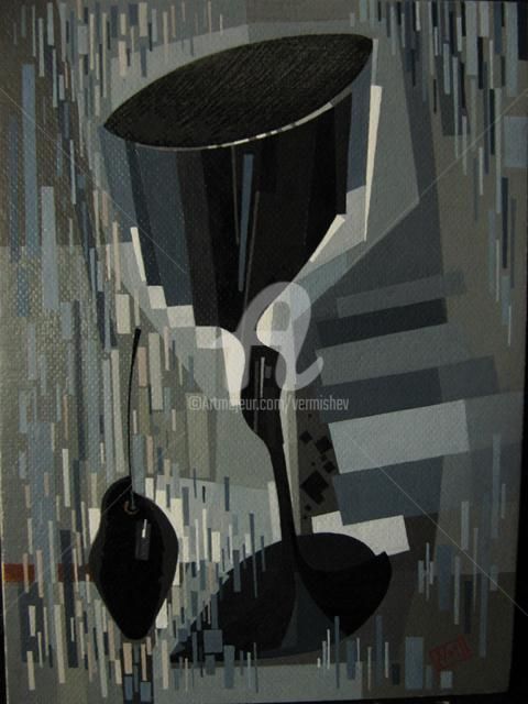 Peinture intitulée "Черная рюмка" par Vermishev, Œuvre d'art originale, Autre