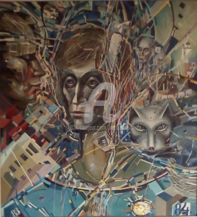 Картина под названием "Сomposition 80-90-х…" - Vermishev, Подлинное произведение искусства, Масло
