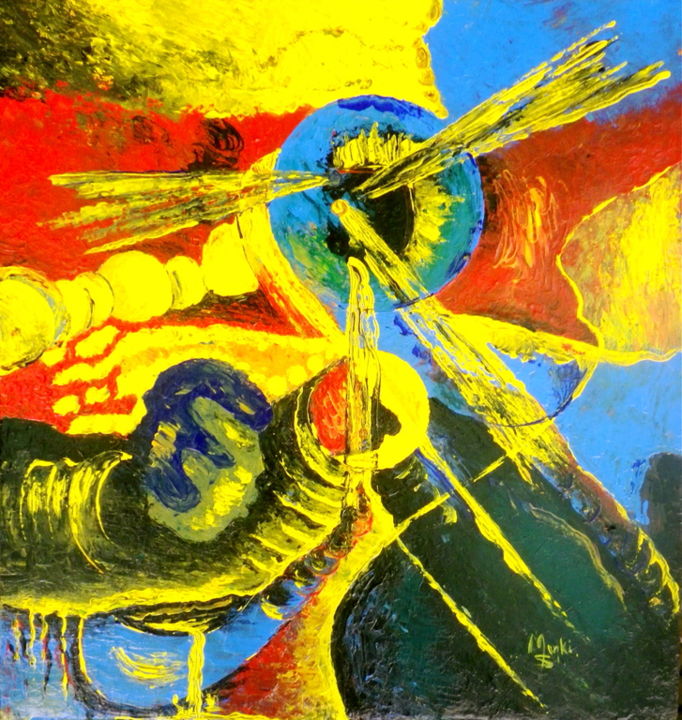 Pintura titulada ""Big Bang" ou "Au b…" por Vernet Daljuste, Obra de arte original, Oleo