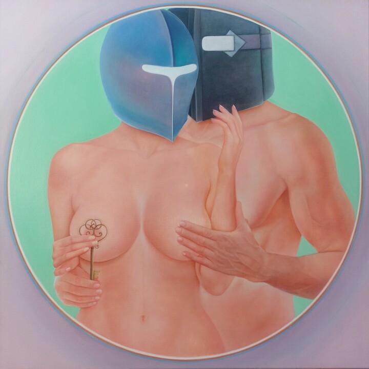 Peinture intitulée "Miroir. Géométrie s…" par Vero Adoni, Œuvre d'art originale, Huile
