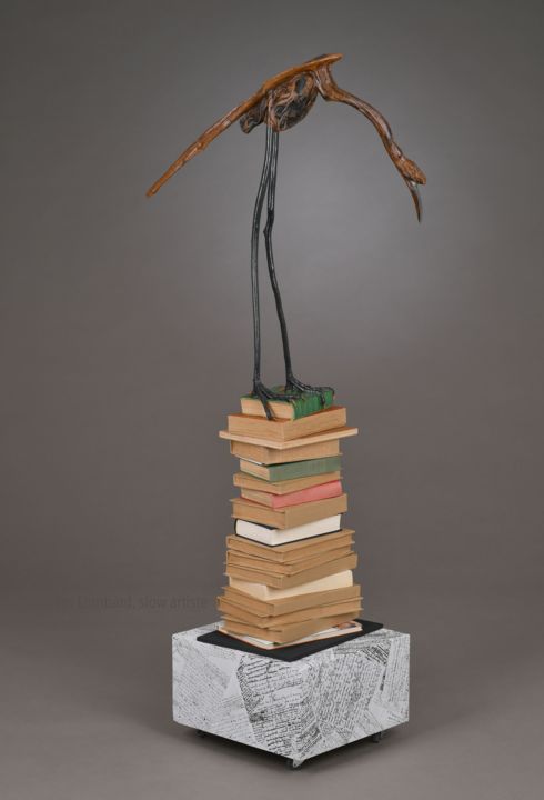 Скульптура под названием "Ecritures" - Véro Lombard, Подлинное произведение искусства, Дерево