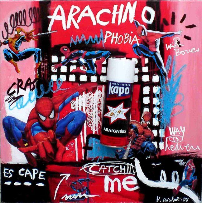 Peinture intitulée "ARACHNOPHOBIA" par Vero Cristalli, Œuvre d'art originale