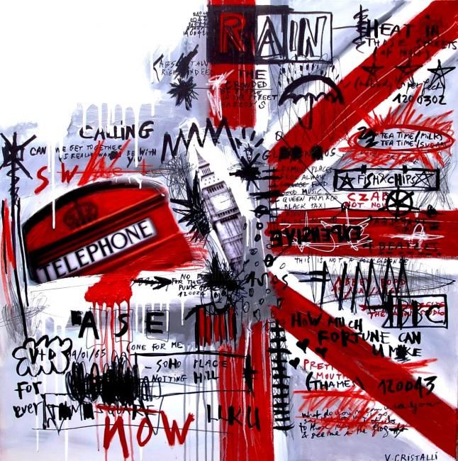 Pintura intitulada "LONDON CALLING" por Vero Cristalli, Obras de arte originais