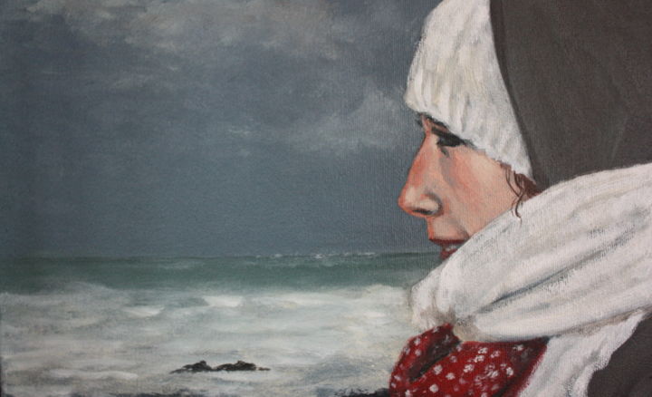 Peinture intitulée "Vent fort, mer agit…" par Véronique Guilloux, Œuvre d'art originale, Acrylique