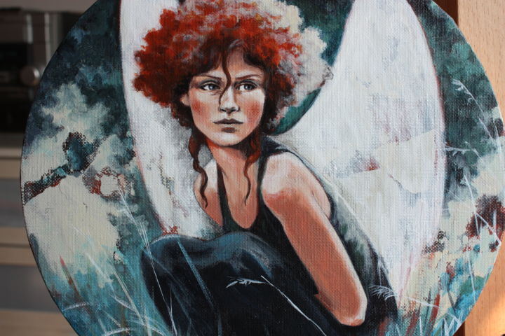 Peinture intitulée "Un ange" par Véronique Guilloux, Œuvre d'art originale, Acrylique