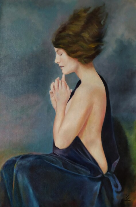 Painting titled "LIKE A BREATH OF WI…" by Veronica Ciccarese, Original Artwork, Oil