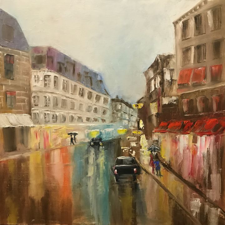 Painting titled "Sense of Paris" by Veronica Nicholskaya, Original Artwork, Oil