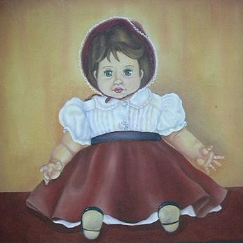 Peinture intitulée "Doll 2" par Veronica Pereira, Œuvre d'art originale