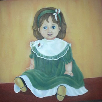 Pittura intitolato "Doll 3" da Veronica Pereira, Opera d'arte originale