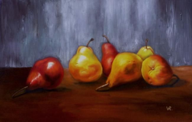 Pintura titulada "Peras" por Verónica Rodríguez, Obra de arte original, Oleo