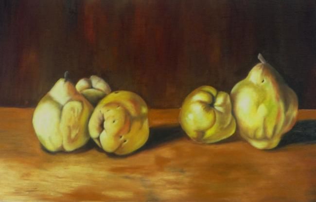 Pintura titulada "Membrillos" por Verónica Rodríguez, Obra de arte original, Oleo