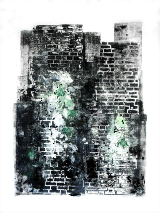 Peinture intitulée "Les Feuilles-vivre" par Veronica Vog, Œuvre d'art originale, Acrylique Monté sur Châssis en bois