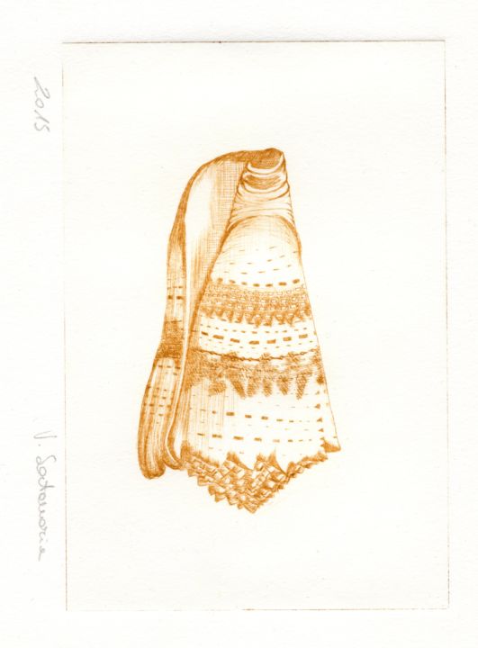 Printmaking titled "Coquillage" by Vsantamariaartist, Original Artwork, Engraving