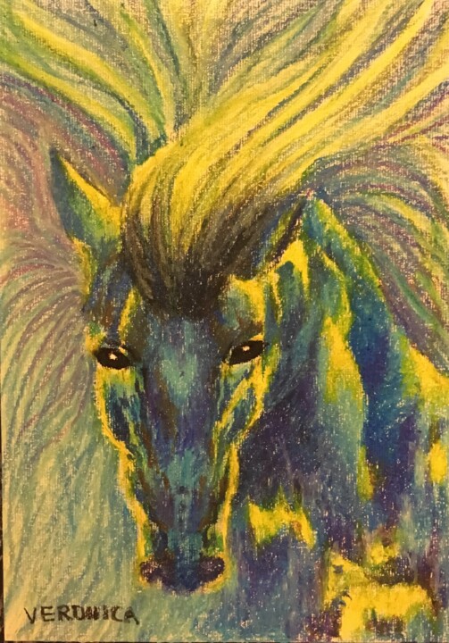 Painting titled "Horse from the sea-…" by Vsy, Original Artwork, Oil
