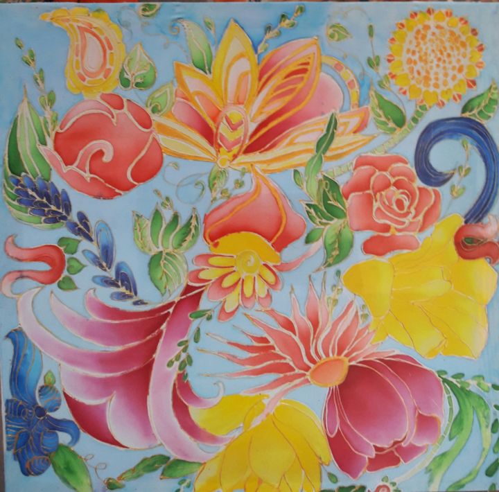 纺织艺术 标题为“Рассвет” 由Вероника Бабенкова, 原创艺术品, 布