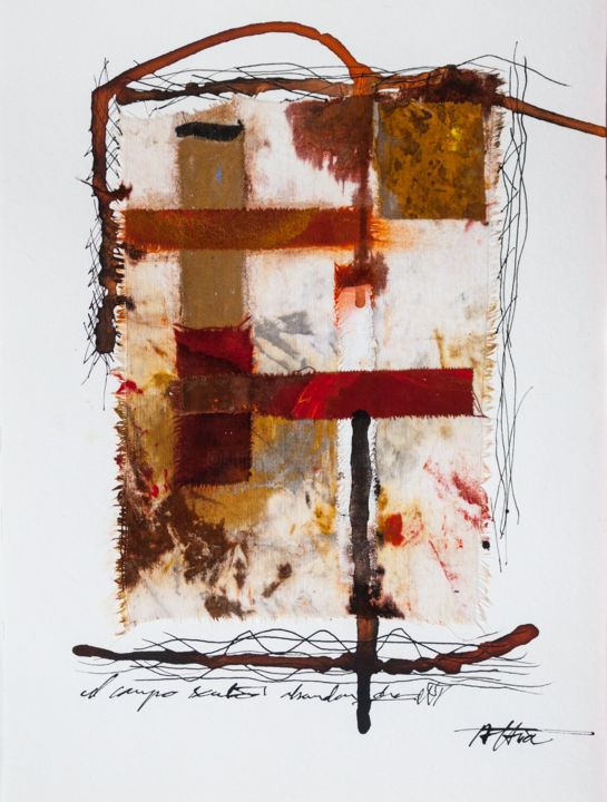 Collages titled "Campo santo 1 Colle…" by Véronique Attia, Original Artwork, Textiles