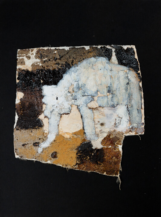 Painting titled "Elefante" by Véronique Attia, Original Artwork, Pigments