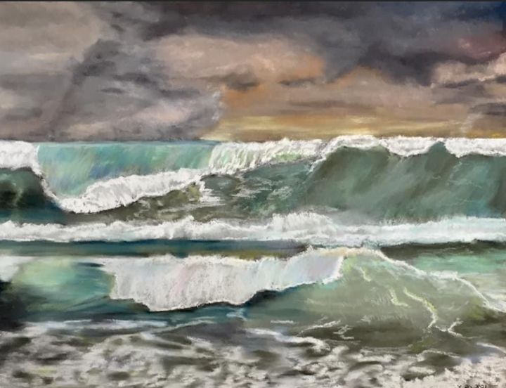 Pintura intitulada "Avant la tempête" por Veronique Blaevoet, Obras de arte originais, Pastel