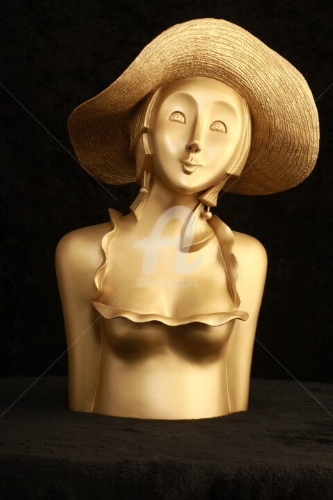 Sculpture titled "Claudia 2/8" by Véronique Clanet, Original Artwork, Resin