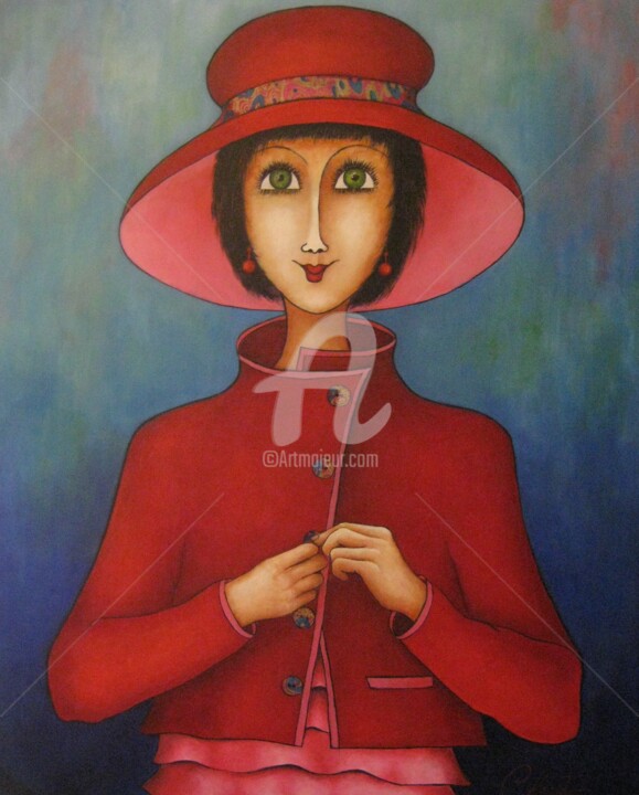 Painting titled "Francine" by Véronique Clanet, Original Artwork, Acrylic